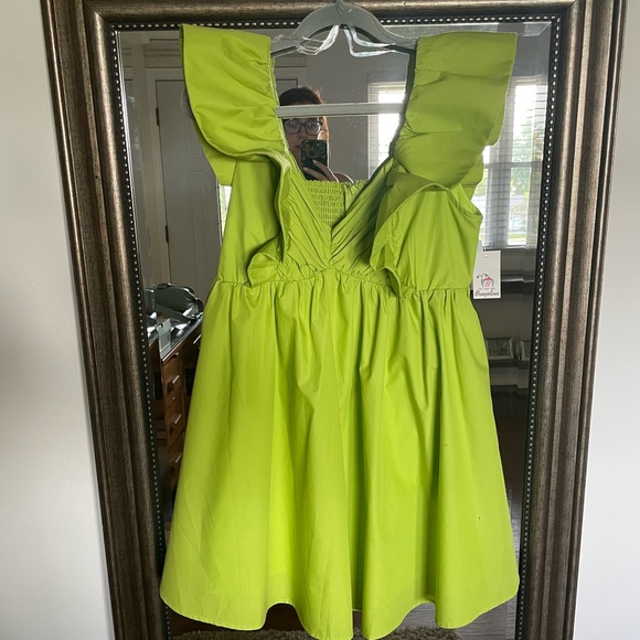 Green Ruffle Dress - Picture 2 of 5